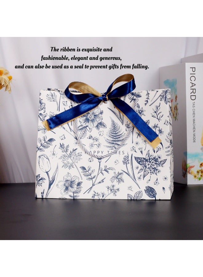 أكياس هدايا رمضان 36 × 12 × 25 سم، أكياس ورقية خفيفة الوزن فاخرة بنقوش زهرية، أكياس هدايا ورقية كبيرة محمولة، أكياس أعياد ميلاد لعيد الأم وحفلات الزفاف وما إلى ذلك. (عبوة من 5 قطع) - Image 5