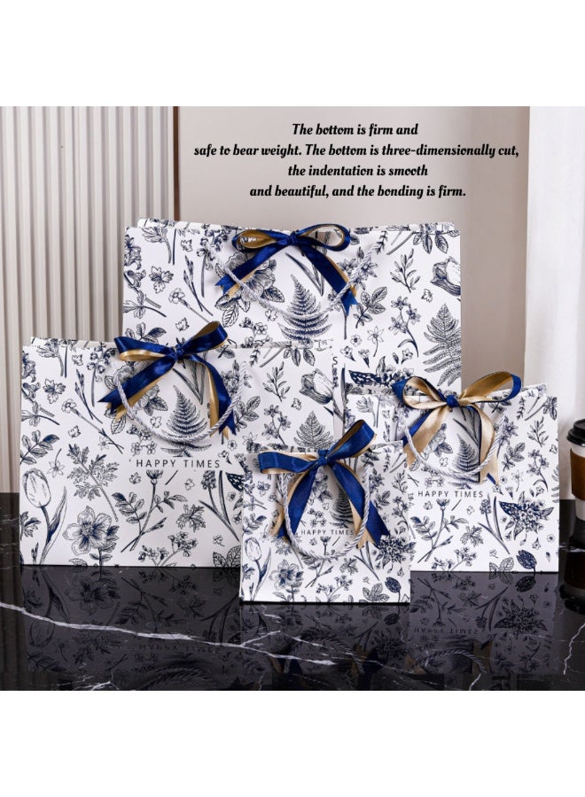 أكياس هدايا رمضان 36 × 12 × 25 سم، أكياس ورقية خفيفة الوزن فاخرة بنقوش زهرية، أكياس هدايا ورقية كبيرة محمولة، أكياس أعياد ميلاد لعيد الأم وحفلات الزفاف وما إلى ذلك. (عبوة من 5 قطع) - Image 4