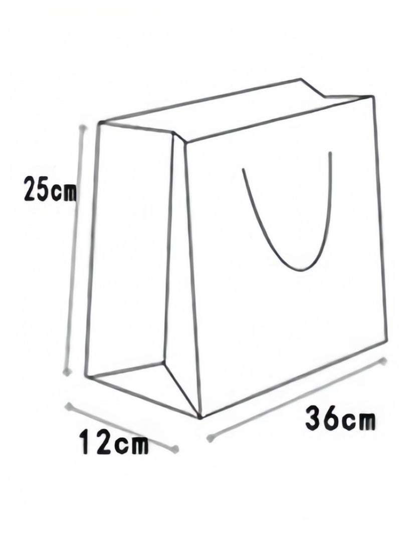 أكياس هدايا رمضان 36 × 12 × 25 سم، أكياس ورقية خفيفة الوزن فاخرة بنقوش زهرية، أكياس هدايا ورقية كبيرة محمولة، أكياس أعياد ميلاد لعيد الأم وحفلات الزفاف وما إلى ذلك. (عبوة من 5 قطع) - Image 2