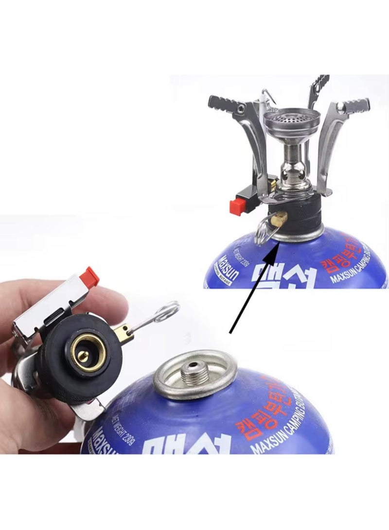 بي كيه ماكس موقد تخييم صغير محمول، موقد غاز البوتان قابل للطي، موقد حقائب ظهر مزود بإشعال بيزو، دعامة ثابتة، مقاوم للرياح، صمام حرارة قابل للتعديل وزر إشعال مدمج، مثالي للتخييم في الهواء الطلق، والمشي لمسافات طويلة، والطهي في النزهات، وغير ذلك الكثير. - Image 2