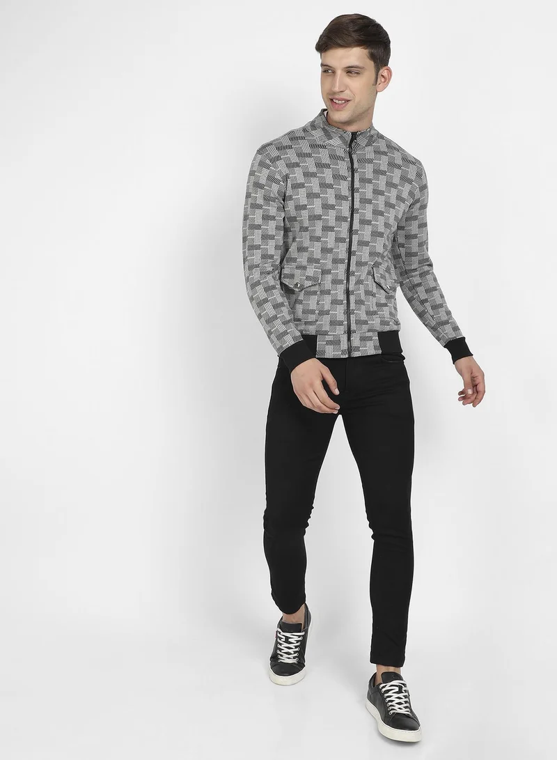 CAHOOT  Men's Grey Textured Jacket With Flap Pocket for Men | Best Price UAE