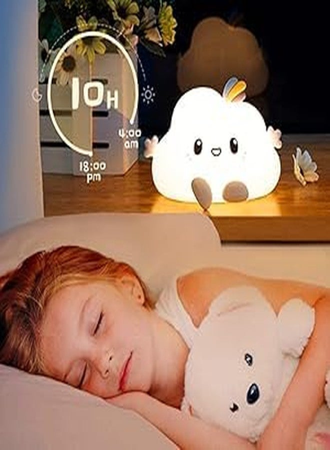 SAPRA Cute Cloud Night Light for Kids – Soft Silicone LED Lamp with Tap Control & Color Changing – USB Rechargeable Kawaii Nightlight for Baby, Bedroom, Nursery, Gifts for Girls & Boys - Image 3