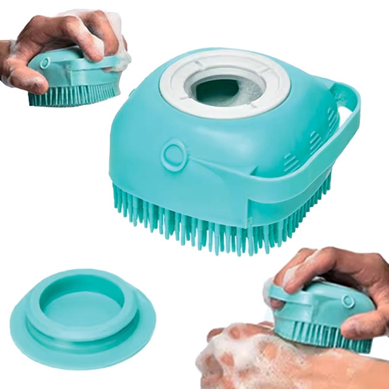 ZEELPETAL Exfoliating Silicone Bath & Scalp Brush with Soap Dispenser - Ultimate Massage and Cleansing Tool for Healthy Hair and Skin MULTICOLOR Pack of 1 - Image 1