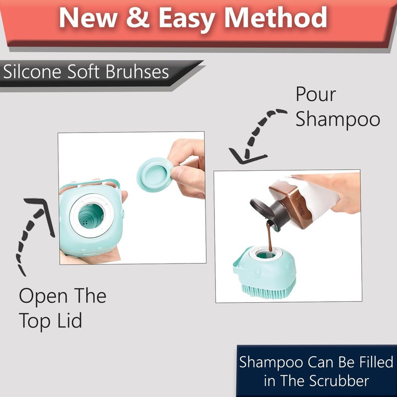 ZEELPETAL Exfoliating Silicone Bath & Scalp Brush with Soap Dispenser - Ultimate Massage and Cleansing Tool for Healthy Hair and Skin MULTICOLOR Pack of 1 - Image 5