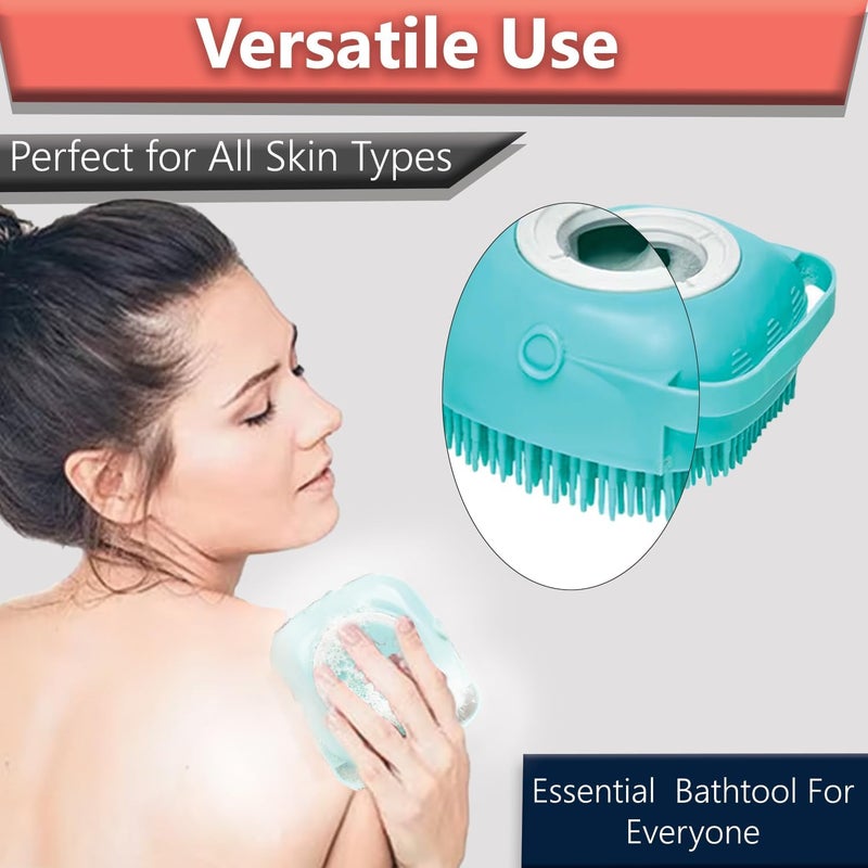 ZEELPETAL Exfoliating Silicone Bath & Scalp Brush with Soap Dispenser - Ultimate Massage and Cleansing Tool for Healthy Hair and Skin MULTICOLOR Pack of 1 - Image 4