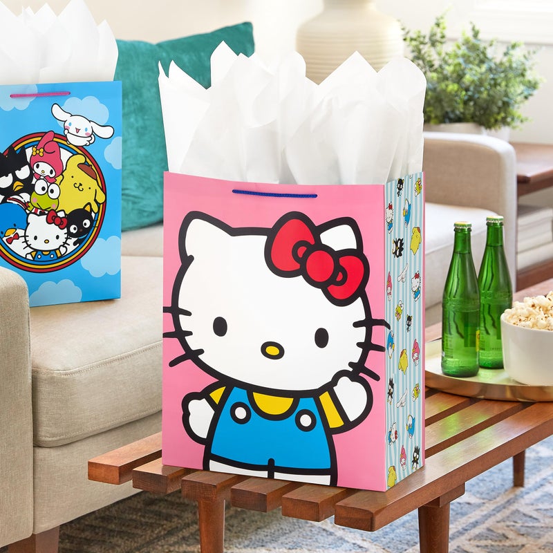 Hallmark Hello Kitty Gift Bag Bundle (2 Bags: 1 Large 13", 1 XL 15") for Birthdays, Back to School, Halloween - Image 2