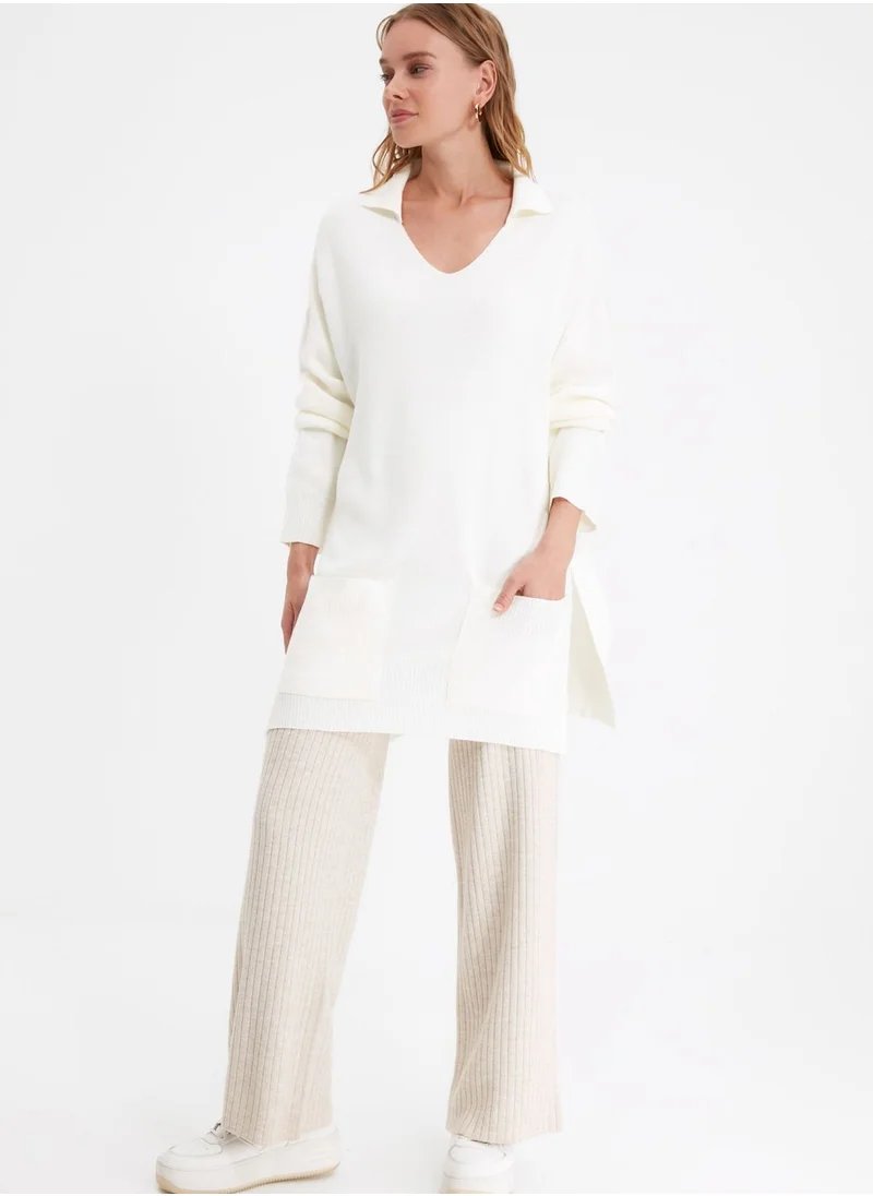 trendyol V-Neck Knitted Sweater