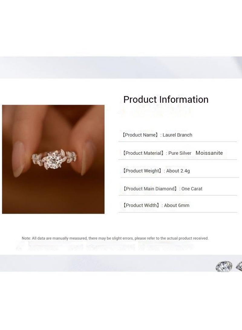 S925 Sterling Silver Flower Design with Full Diamond Accents, 1-Carat Moissanite Ring with Adjustable Band - Image 5