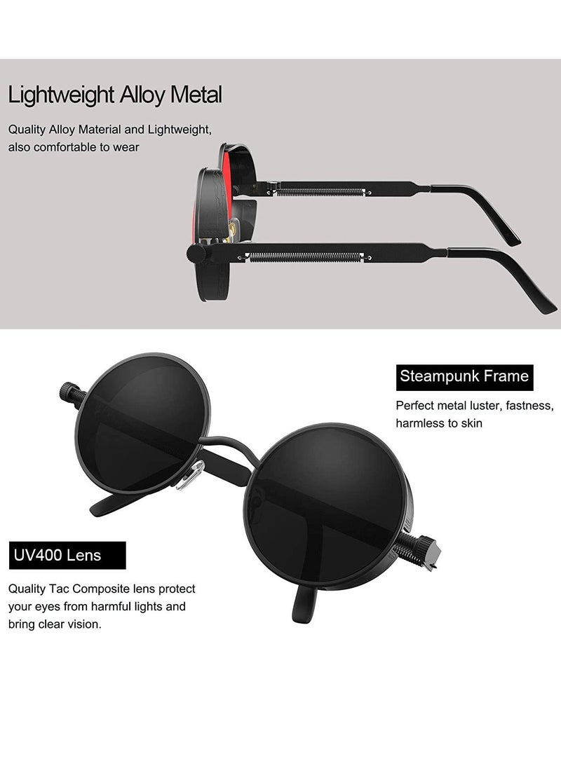 General - Fashionable Vintage Steampunk Metal Round sunglasses with lenses - Image 1