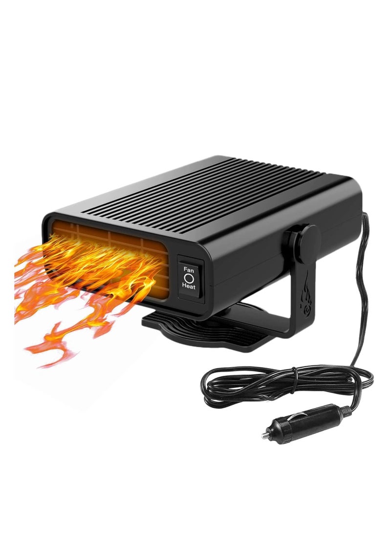 SYOSI - 12V Heater Fa Portable Car Heating Fan Window Defroster Demister Air Purifier Hot Golf Cart Truck Camping That Plugs Into Cigarette Lighter - Image 1