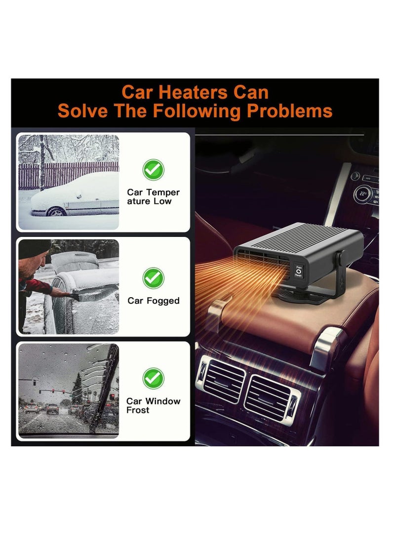 SYOSI - 12V Heater Fa Portable Car Heating Fan Window Defroster Demister Air Purifier Hot Golf Cart Truck Camping That Plugs Into Cigarette Lighter - Image 1