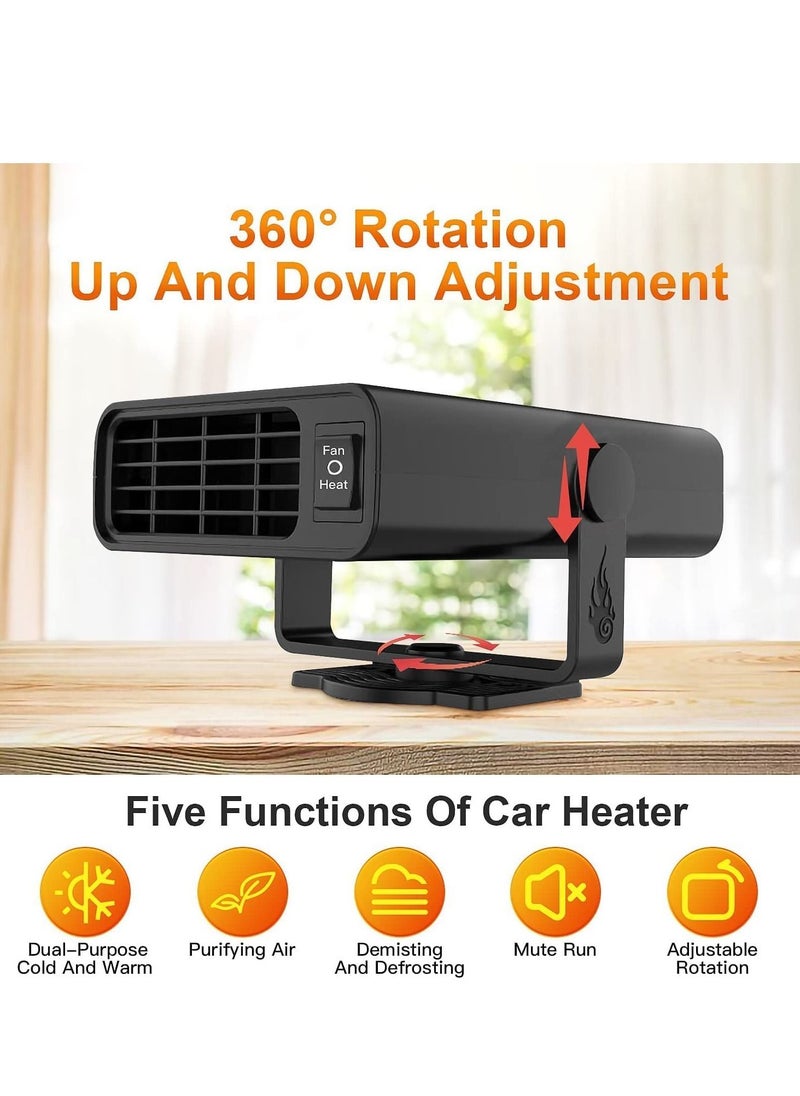 SYOSI - 12V Heater Fa Portable Car Heating Fan Window Defroster Demister Air Purifier Hot Golf Cart Truck Camping That Plugs Into Cigarette Lighter - Image 1