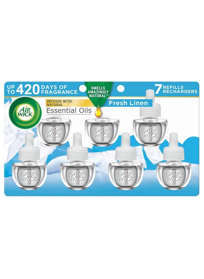 Air Wick Air Wick Plug in Scented Oil Refill, 7 ct, Fresh Linen, Air Freshener, Essential Oils  - Image 1