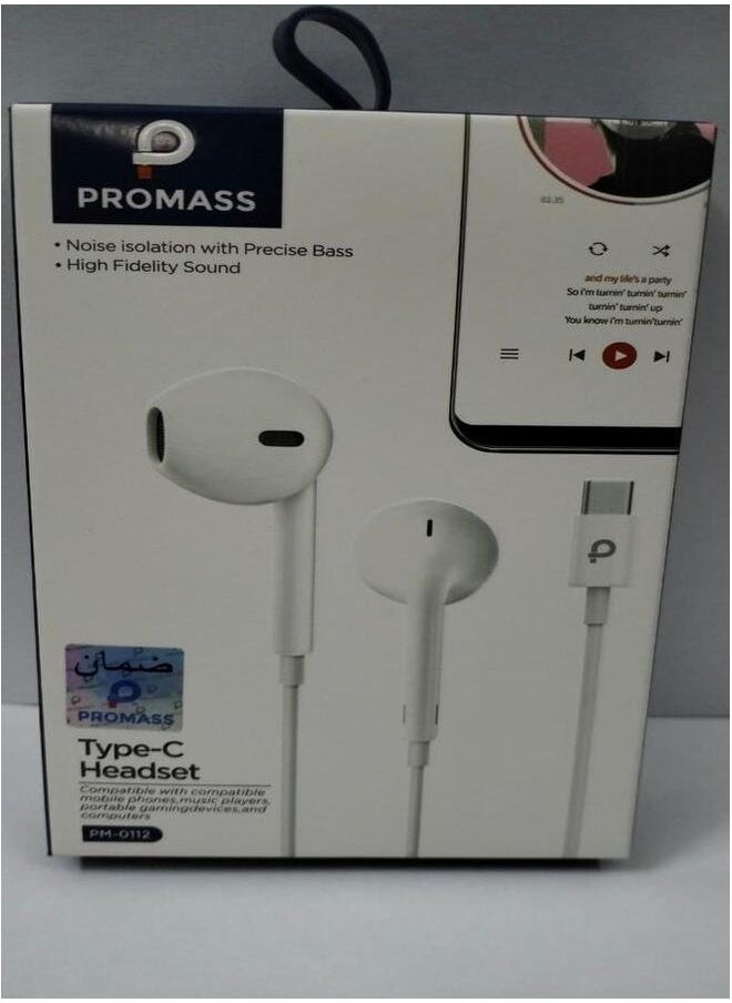 PROMASS - Type-C Headset Noise Isolation With Precise Bass PM-0112 - Image 1