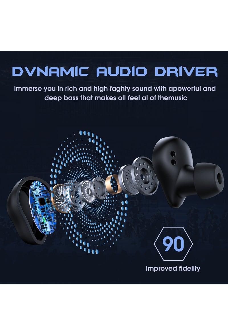 Kotion Each RS2 TWS Mini Wireless Earbuds bluetooth 5.4 Headphones Built-in Microphone,Headset with Charging Case, Camouflage Blue