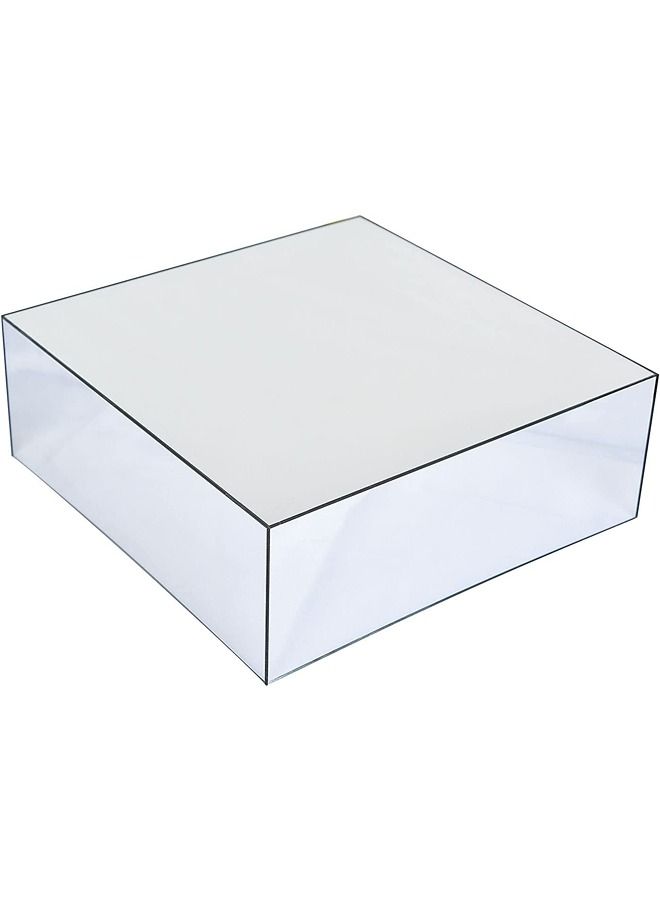 LAMSIT IBDAA Acrylic Cake Box Stand - Mirror Finish Display Box – Gift Showcase for Collectibles, Jewelries - Dustproof Protection Storage (10x10x3 inches, Silver Mirror) - Image 3