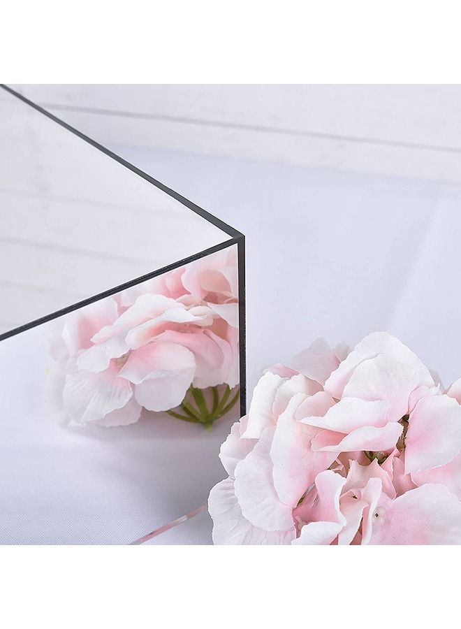 LAMSIT IBDAA Acrylic Cake Box Stand - Mirror Finish Display Box – Gift Showcase for Collectibles, Jewelries - Dustproof Protection Storage (10x10x3 inches, Silver Mirror) - Image 5