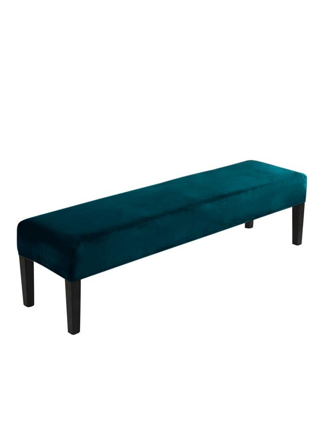 HOKIPO HOKIPO Velvet Dining Bench Cover Stretchable Slipcover, Peacock Blue(Ar-4800-Pblu) - Image 1