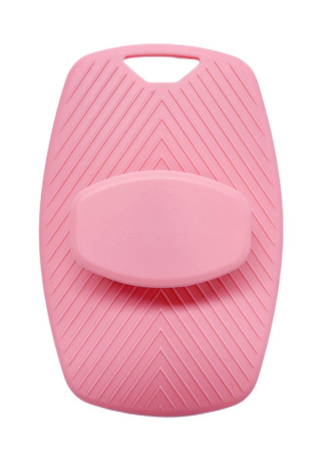 Silicone Body Scrubber, Exfoliating Brush Cleanser,Manual Body Cleansing Scrubber,Massage Bath Brush,Body Scrubber with Handle-Pink - Image 2
