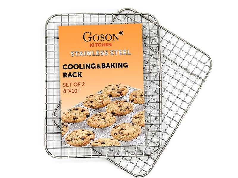 Goson Goson Heavy Duty Stainless Stain Bakeware Baking Cooling Oven Roasting Broiler Rack 8in by 10in Cross Wire Pack of 2 Compatible with Various Baking Sheets Oven Pans