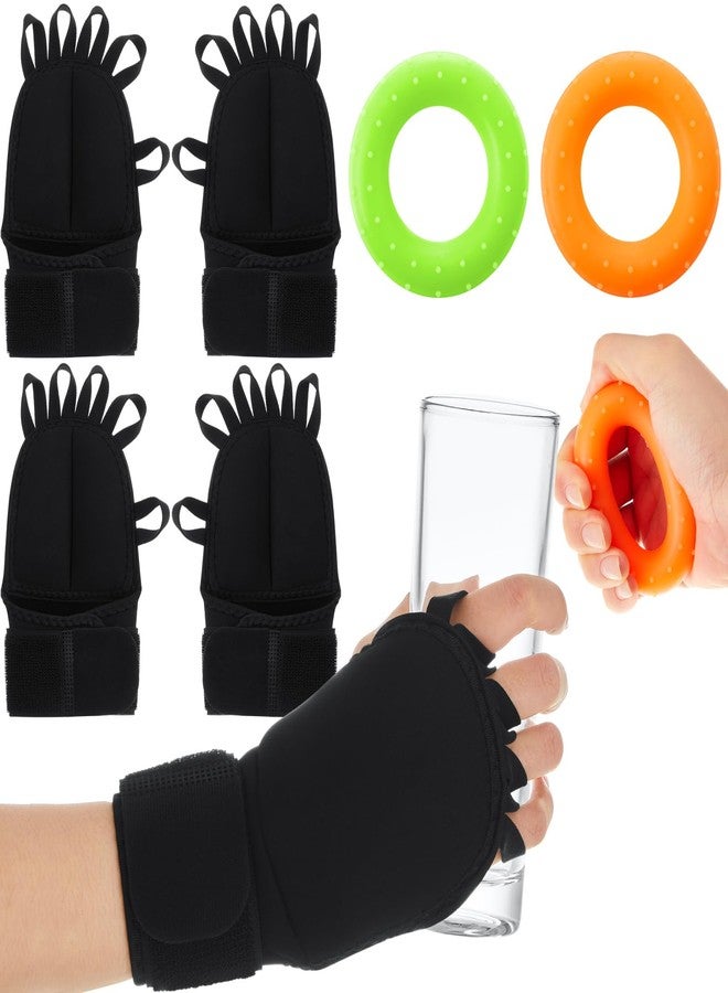 RoundFunny 2 Pairs Weighted Gloves for Tremors with 2 Hand Grip Strengthener Adjustable Hand Stability Aid for Parkinson's Patients, Elderly Improved Wrist Mobility, Writing Stability & Strengthening - Image 1