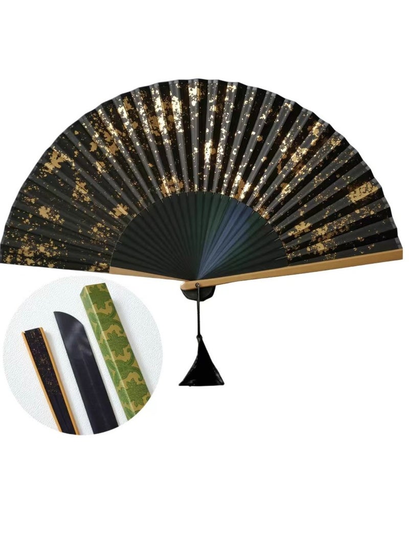 BenQuand Handheld Fans, Silk Folding Fan with Bamboo Frames for Woman/Hand-made Chinese Vintage Retro Style Hand Fan for Wedding Gift, Party Favors, Home Decoration, Summer - Image 1