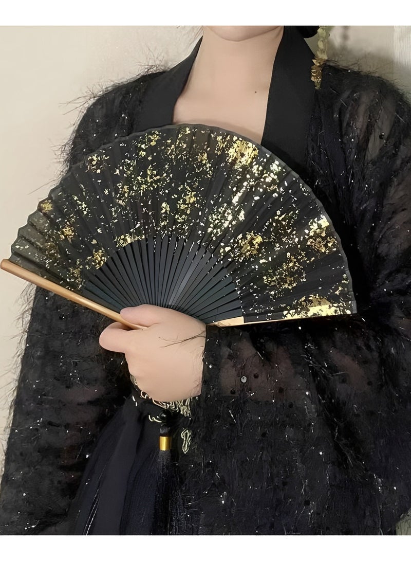 BenQuand Handheld Fans, Silk Folding Fan with Bamboo Frames for Woman/Hand-made Chinese Vintage Retro Style Hand Fan for Wedding Gift, Party Favors, Home Decoration, Summer - Image 4