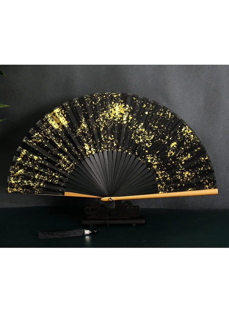 BenQuand Handheld Fans, Silk Folding Fan with Bamboo Frames for Woman/Hand-made Chinese Vintage Retro Style Hand Fan for Wedding Gift, Party Favors, Home Decoration, Summer - Image 3