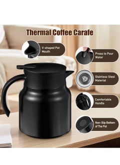Y&D Thermal Coffee Carafe 28oz Carafes Tea Pot for Keeping Hot Stainless Steel Double Walled Vacuum Insulated Dispenser with Removable Infuser  - Image 3
