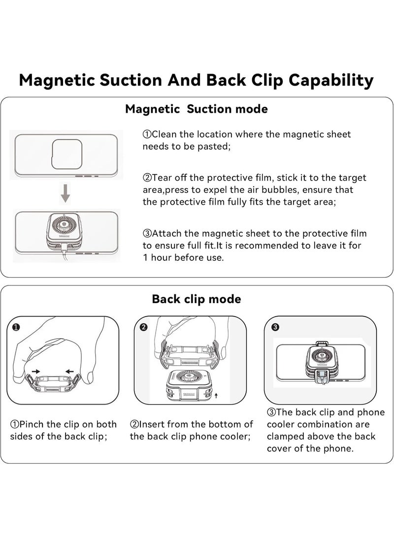 نوبيا ريد ماجيك مبرد هاتف ريد ماجيك 5 برو المغناطيسي مصمم خصيصًا لمحبي الألعاب مثل ببجي موبايل وكول أوف ديوتي، مزود بمروحة تبريد فائقة بقدرة 36 واط، ومشتت حراري من الجرافين لتبديد الحرارة بكفاءة عالية. يتم تثبيته بسهولة باستخدام مشبك قابل للتعديل يمكن استخدامه كحامل، كما يأتي مع لوحة مغناطيسية للتثبيت المباشر على الأجهزة الداعمة. يدعم الهواتف الذكية، الأجهزة اللوحية، الآيباد، وحتى أجهزة Steam Deck. مثالي لتقليل حرارة الجهاز أثناء جلسات اللعب المكثفة. - Image 5