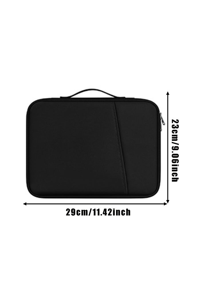 11 inch Laptop Case Sleeve for Water-Resistant Shockproof Handle Bag Cover w/Accessory Pocket - Black - Image 2