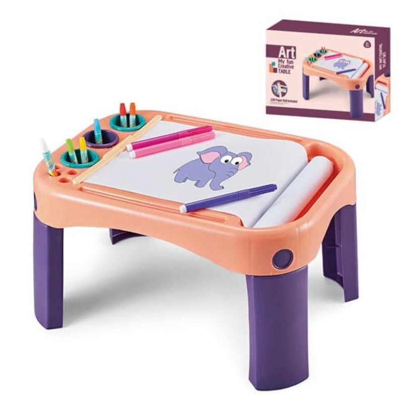 Radhya Accessories Radhya Accessories 2 in 1 Art Painitng Learning Table with Sheets Art Kit with Colors Drawing Painting Gift for Girls, Gift for Boys  - Image 1