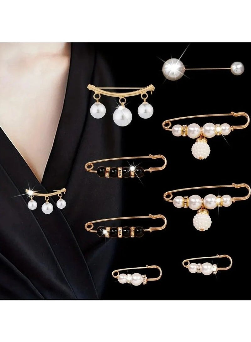 ATRJSZ Ainameisi - Women's Metal Leak Proof Brooch Korean Fashion 8-Piece Set Flip Clothing Corset Brooch DIY Accessories - Image 3