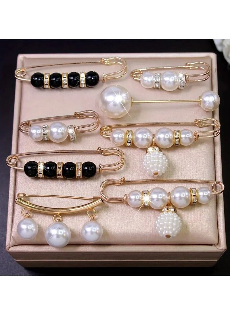 ATRJSZ Ainameisi - Women's Metal Leak Proof Brooch Korean Fashion 8-Piece Set Flip Clothing Corset Brooch DIY Accessories - Image 2