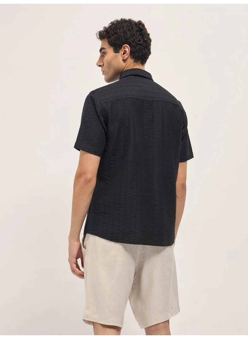 THE BEAR HOUSE  Men’s Classic Short Sleeve Casual Shirt – Lightweight, Breathable, and Designed for a Smart Yet Easygoing Look All Day Long for Men | Best Price UAE