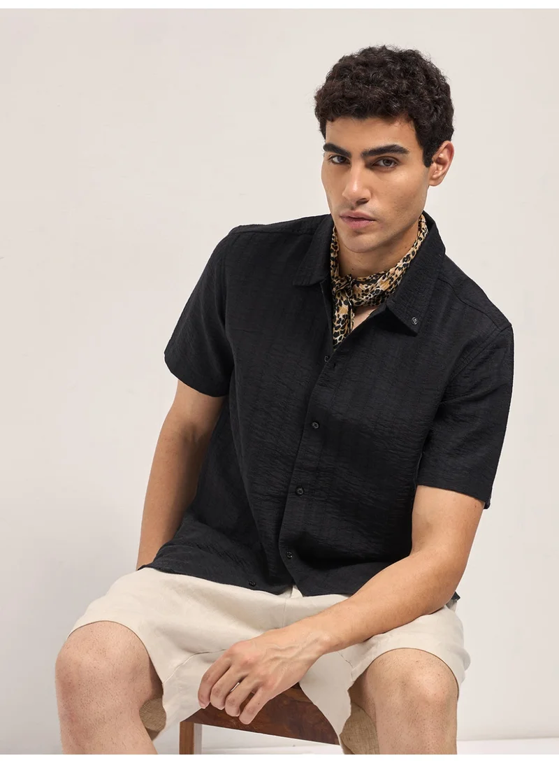 THE BEAR HOUSE  Men’s Classic Short Sleeve Casual Shirt – Lightweight, Breathable, and Designed for a Smart Yet Easygoing Look All Day Long for Men | Best Price UAE