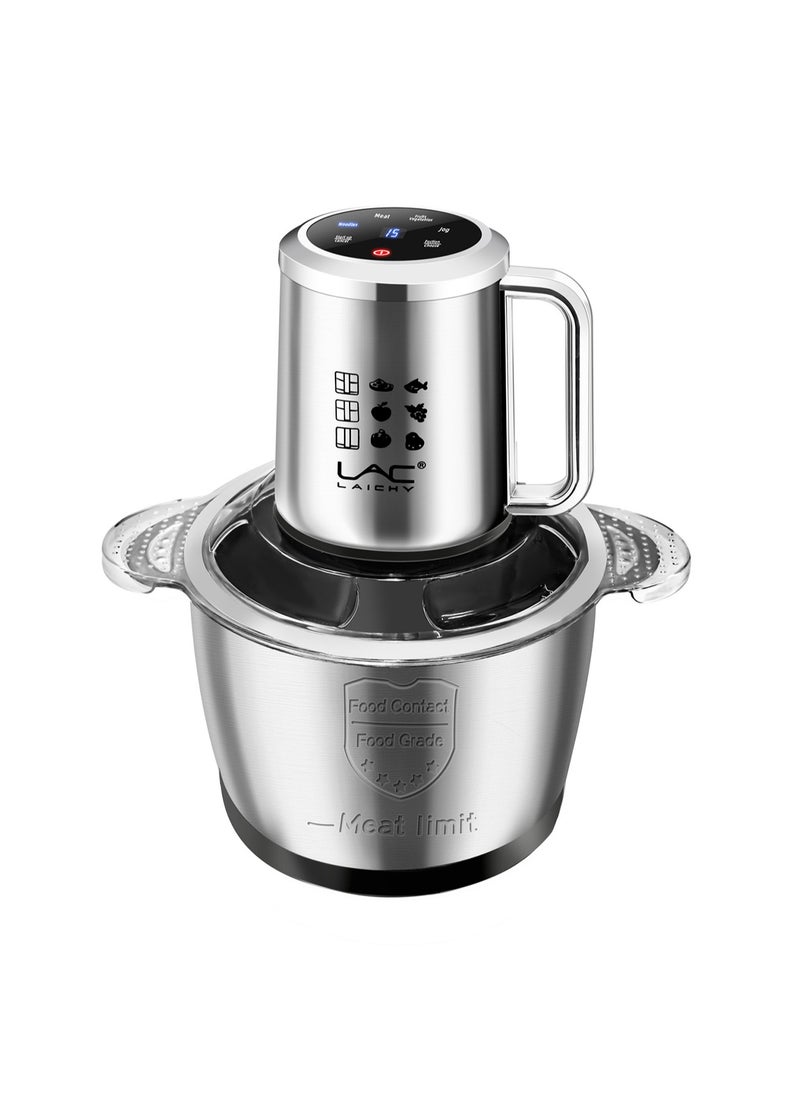 LAC LAICHY - Electric Food Chopper, Smart touch screen design，3.8L Meat Grinder 4 Mixing Models,2 kinds of matching pots, stainless steel and glass,Food Processor Stainless Steel  Food Processor Elegant Slicer With Integrated 6-Sharp Blades Non-slip mat And Child Safety Lock - Image 1