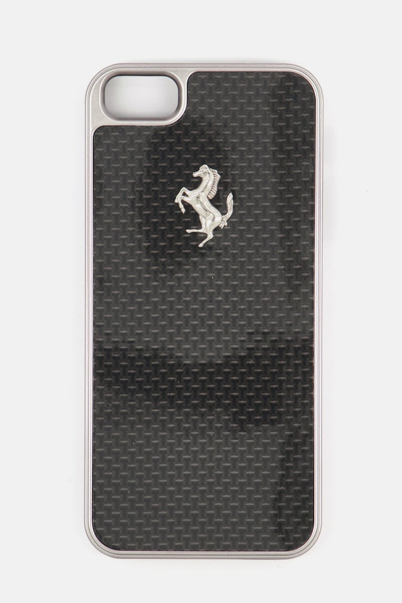 Ferrari غطاء شعار علامة آيفون 5، أسود - Image 1