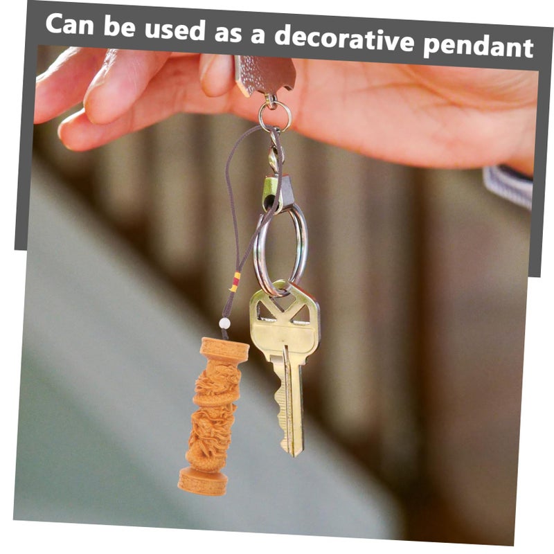 Wooden Hanging Car Ornament Pendant Charm for Keychain Decoration - Image 4