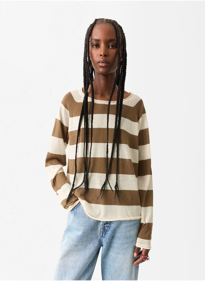 PARFOIS Striped Knit Sweater