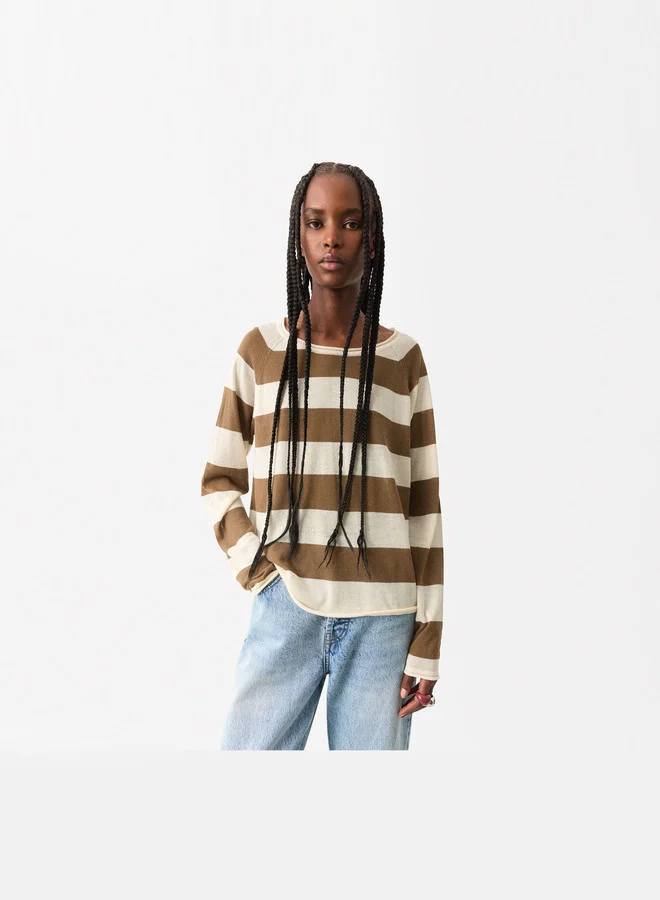 PARFOIS Striped Knit Sweater