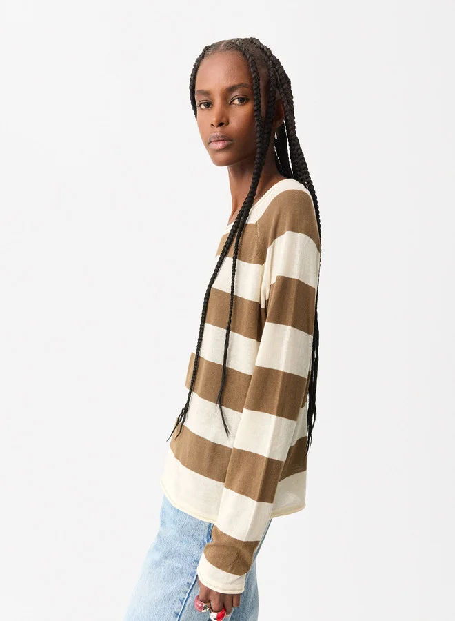 PARFOIS Striped Knit Sweater