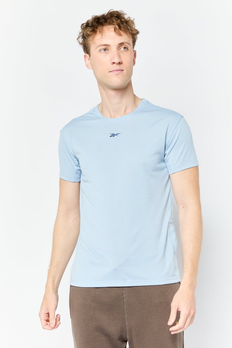Reebok Men Sportswear Fit Short Sleeve Outdoor T-Shirt, Ash Blue - Image 1