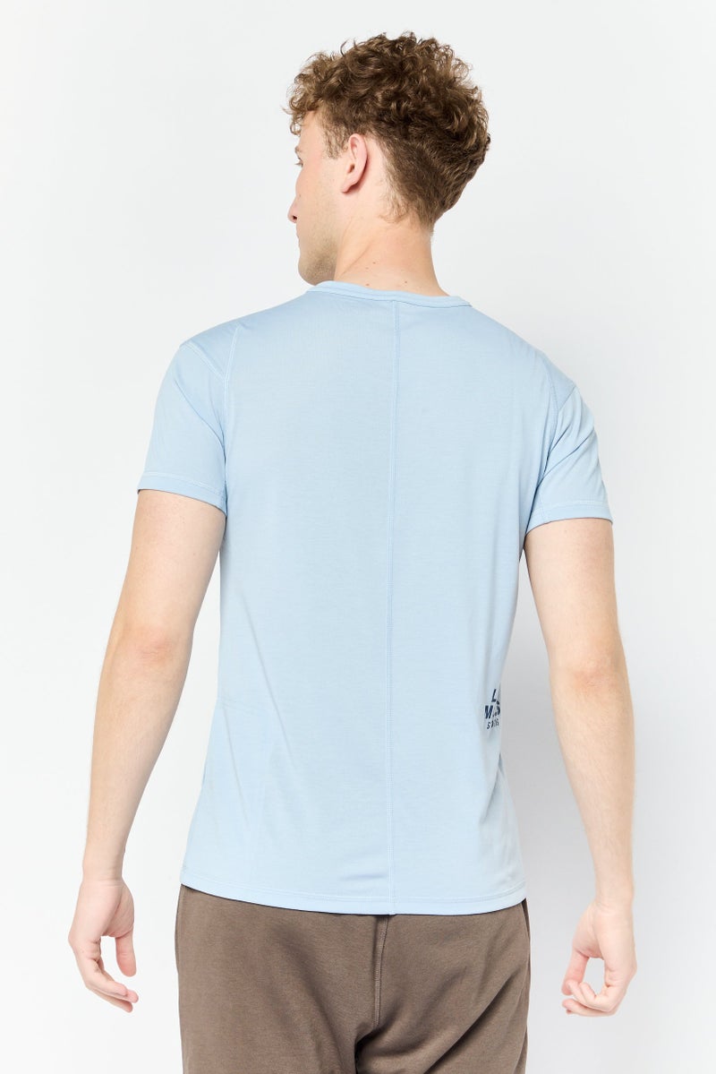 Reebok Men Sportswear Fit Short Sleeve Outdoor T-Shirt, Ash Blue - Image 4
