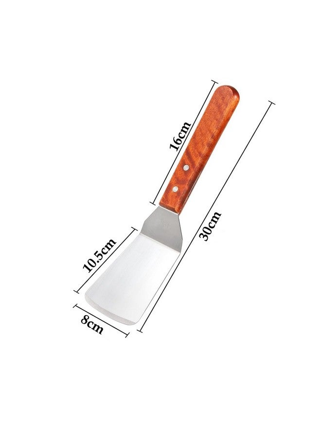 Baskety Metal Spatula Set of 1 Griddle Spatula spatulas Griddle Scraper and Pancake Flipper or Hamburger Turner Stainless Steel Utensil Great for BBQ Grill Flat Top - Commercial Grade Turner F Small - Image 2