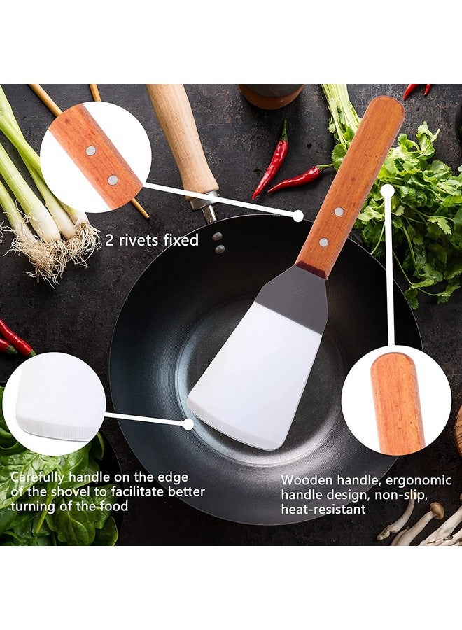 Baskety Metal Spatula Set of 1 Griddle Spatula spatulas Griddle Scraper and Pancake Flipper or Hamburger Turner Stainless Steel Utensil Great for BBQ Grill Flat Top - Commercial Grade Turner F Small - Image 4