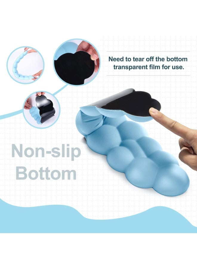 Keyboard Cloud Wrist Rest, Blue Cloud Wrist Rest with Leather Surface Memory Foam Non-Slip Base Cloud Palm Rest for Relieve Wrist & Arm Pain for PC Gaming/Office/Computer/Laptop - Image 5