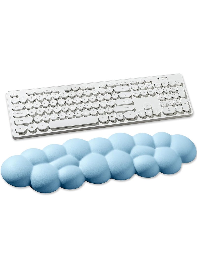 Keyboard Cloud Wrist Rest, Blue Cloud Wrist Rest with Leather Surface Memory Foam Non-Slip Base Cloud Palm Rest for Relieve Wrist & Arm Pain for PC Gaming/Office/Computer/Laptop - Image 1