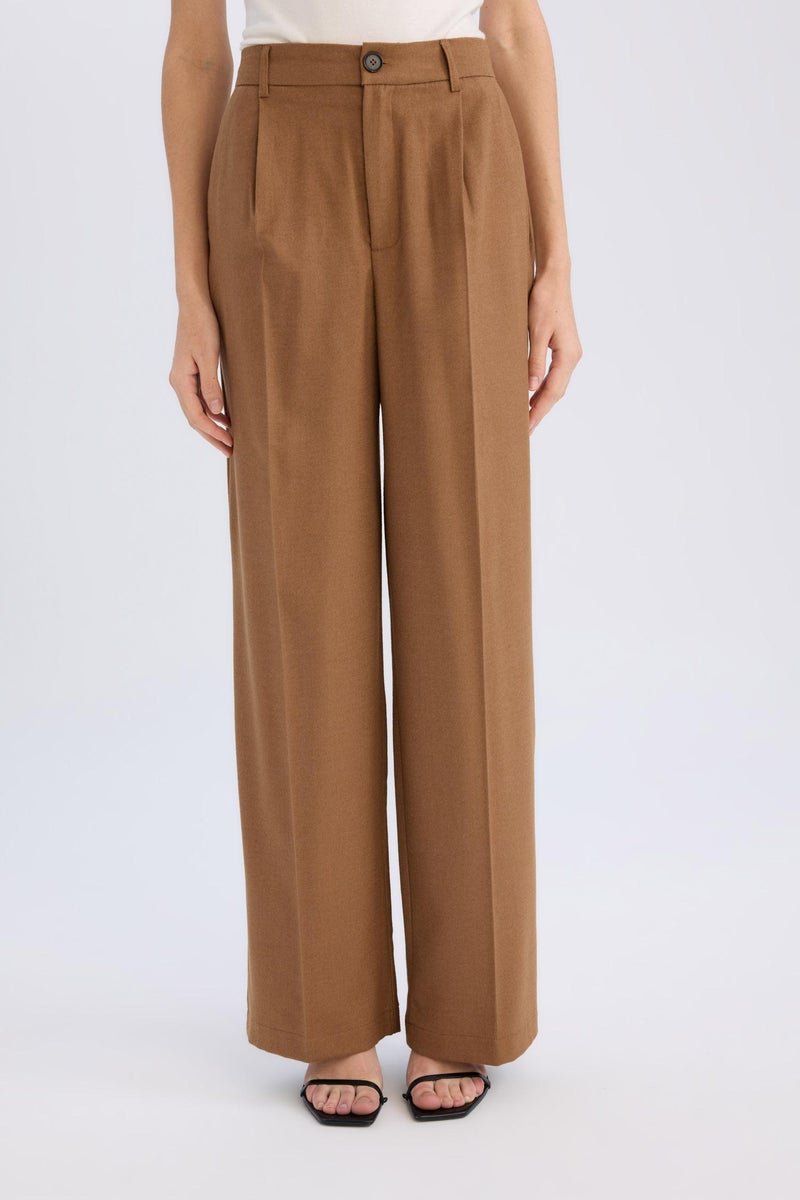 ديفاكتو بنطلون وايد ليج برجل واسع بجيب وخصر عالي - Image 1