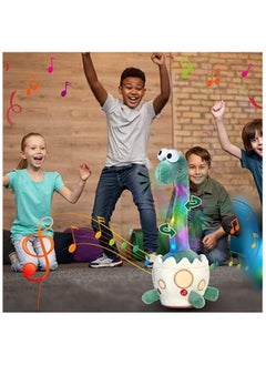 Y&D Light up Dancing Talking Dinosaur Toys, Electronic Shake Interactive Glowing Toy Wriggle Singing Recordable Toy, 14” Funny Mimicking Speaking Creative Birthday Gift for Kids  - Image 5